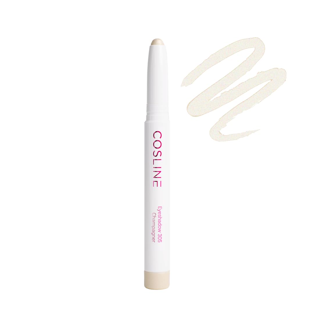 COSLINE Champagner 305 Heller Glitzer-Eyeshadow, langanhaltende Formel, cremige Textur, wischfest, Made in Germany