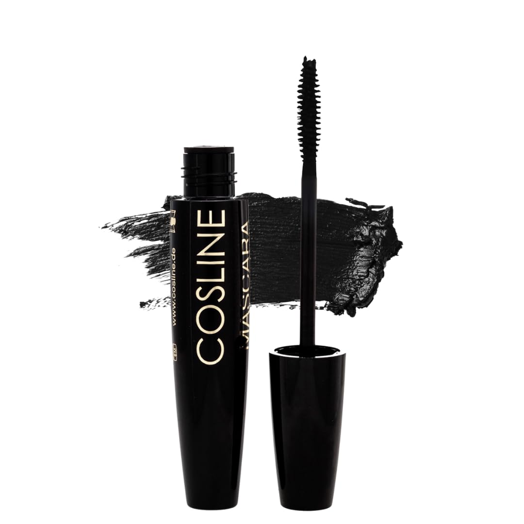 COSLINE Black Wonderlash Mascara - Wimperntusche, Schwarz, Vegan, Verdichtet & verlängert die Wimpern, Wischfest