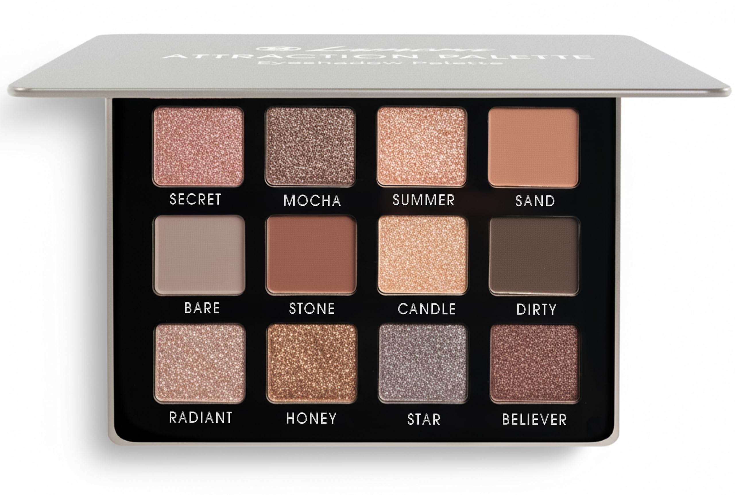  Lamora Smokey Eyes Lidschatten Palette Nudetöne - Veganer Schimmer für Natural Look - Ideale Make-up Palette für Reisen